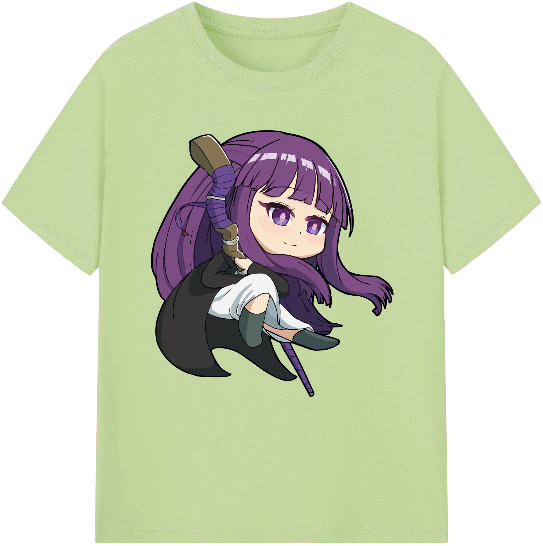 （画像用） 葬送のフリーレン Frieren 綿100％半袖Tシャツ（フロントプリント）